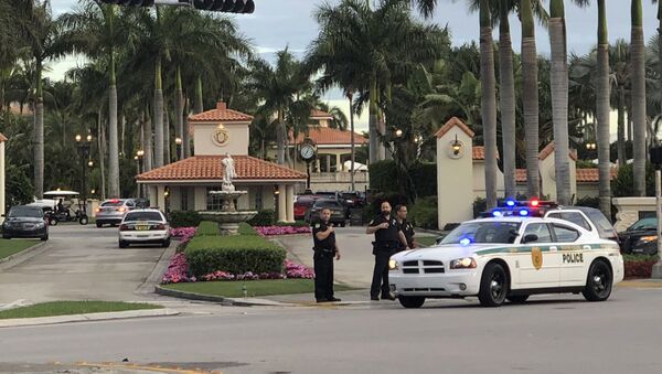 Police respond to The Trump National Doral resort after reports of a shooting inside the resort Friday, May 18, 2018 in Doral, Fla. - Sputnik International