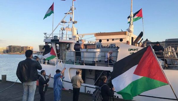 Al-Awda, one of four ships on its way to Gaza in support of the Great Return March, departs from Copenhagen, Denmark. - Sputnik International