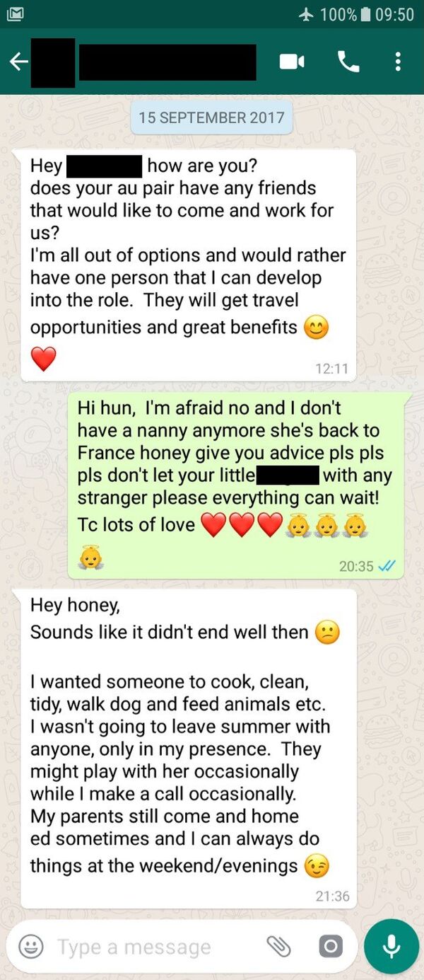 A Whatsapp exchange between Kouider and her friend, in which she claims Sophie had returned to France. In fact she was dead - Sputnik International