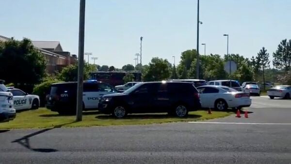Police is seen near Noblesville West Middle School in Noblesville, Indiana, U.S., May 25, 2018 in this still image obtained from social media video - Sputnik International