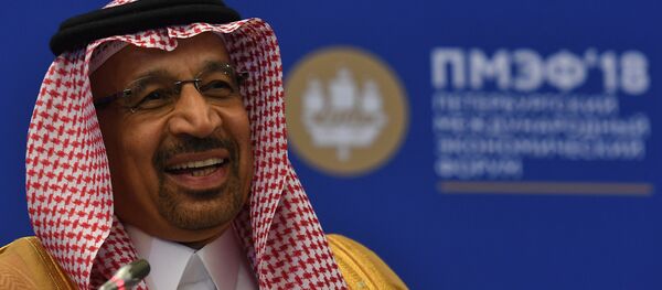 H.E. Khalid A. Al-Falih, Minister of Energy, Industry and Mineral Resources of the Kingdom of Saudi Arabia; Chairman of the Board of Directors, Saudi Arabian Oil Company (Saudi Aramco), at the St. Petersburg International Economic Forum H.E. Khalid A. Al-Falih, Minister of Energy, Industry and Mineral Resources of the Kingdom of Saudi Arabia; Chairman of the Board of Directors, Saudi Arabian Oil Company (Saudi Aramco), at the St. Petersburg International Economic Forum - Sputnik International