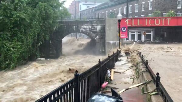Flooding is seen in Ellicott City, Maryland, U.S. May 27, 2018, in this still image from video from social media - Sputnik International