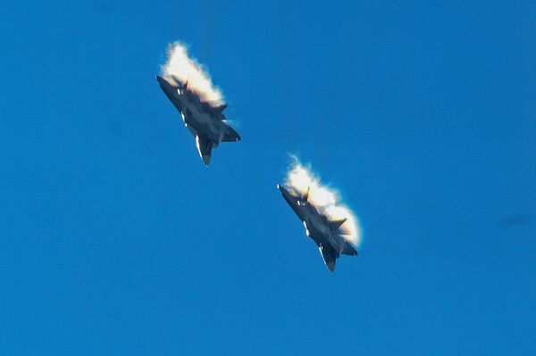 Su-57 fifth generation fighter jets. File photo Su-57 fifth generation fighter jets. File photo - Sputnik International