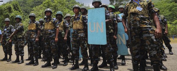 For illustration purposes only: In this Sept. 13, 2016 photo, Sri Lanka Air Force airmen train for deployment as U.N. peacekeepers at the Institute of Peace Support Operations Training in Kukuleganga, Sri Lanka. For illustration purposes only: In this Sept. 13, 2016 photo, Sri Lanka Air Force airmen train for deployment as U.N. peacekeepers at the Institute of Peace Support Operations Training in Kukuleganga, Sri Lanka. - Sputnik International