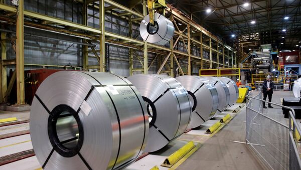 Rolled up steel sits in the ArcelorMittal Dofasco steel plant in Hamilton, Ontario, Canada, March 13, 2018 - Sputnik International
