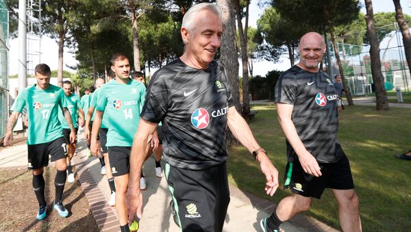 Soccer Football - FIFA World Cup - Australia Training - Antalya, Turkey - May 29, 2018 Australia coach Bert van Marwijk before training - Sputnik International