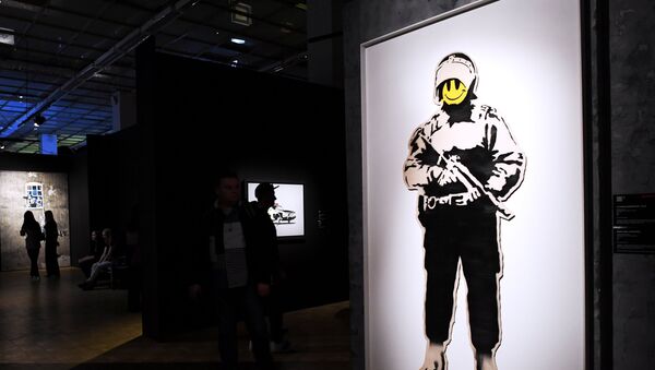 An early show of the exhibition of English street artist Banksy at the Central House of Artist - Sputnik International