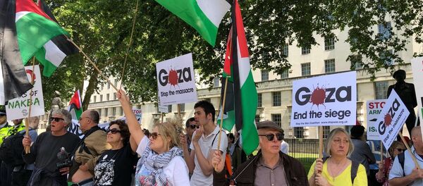 Protesters outside Downing Street, London - Sputnik International