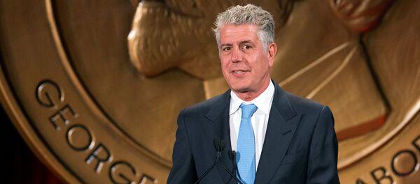 Television personality Anthony Bourdain speaks about the show Parts Unknown after the show won a Peabody Award in New York, U.S., May 19, 2014 - Sputnik International
