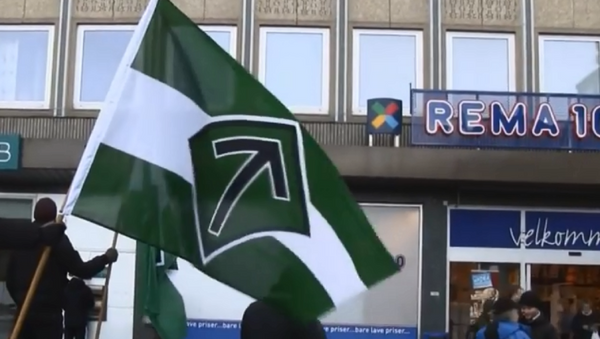 Flag of the neo-Nazi Nordic Resistance Movement. - Sputnik International