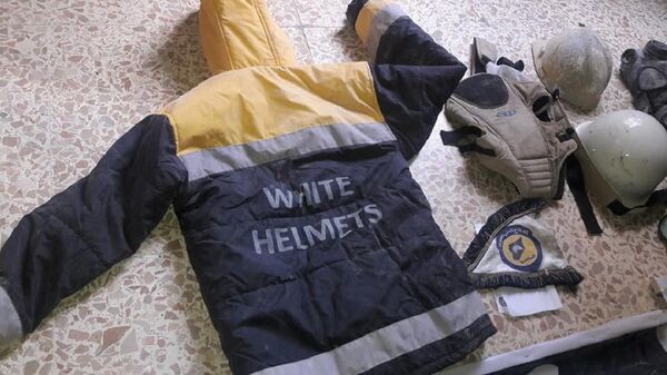White Helmets uniform found during the search of terrorists’ headquarters in Eastern Ghouta. - Sputnik International