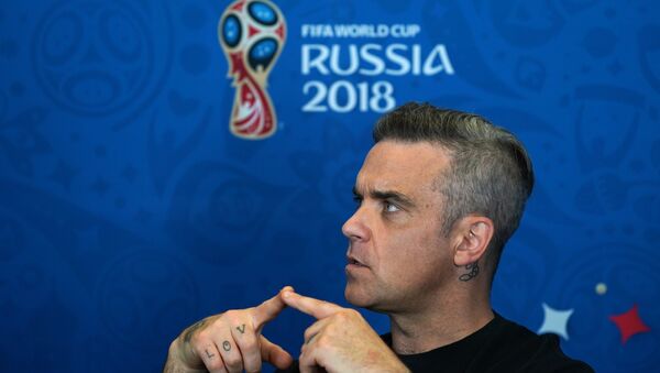 British singer, participant of the opening ceremony of the 2018 World Cup Robbie Williams during an interview - Sputnik International