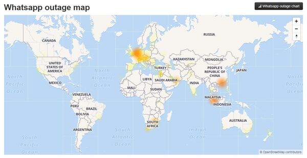 Whatsapp outage map Whatsapp outage map - Sputnik International