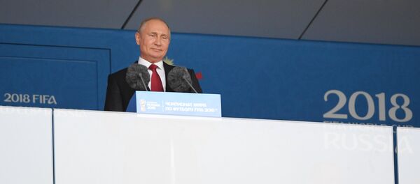 Russian President Vladimir Putin speaks at the opening ceremony of the FIFA 2018 World Cup in Moscow. June 14, 2018 Russian President Vladimir Putin speaks at the opening ceremony of the FIFA 2018 World Cup in Moscow. June 14, 2018 - Sputnik International