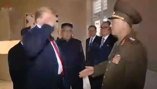 Trump Salutes North Korean Military Officer - Sputnik International