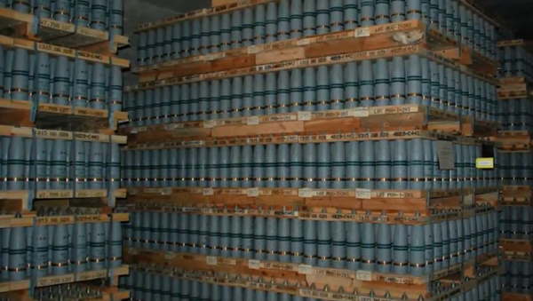 Mustard gas stored at the Pueblo Chemical Depot. - Sputnik International