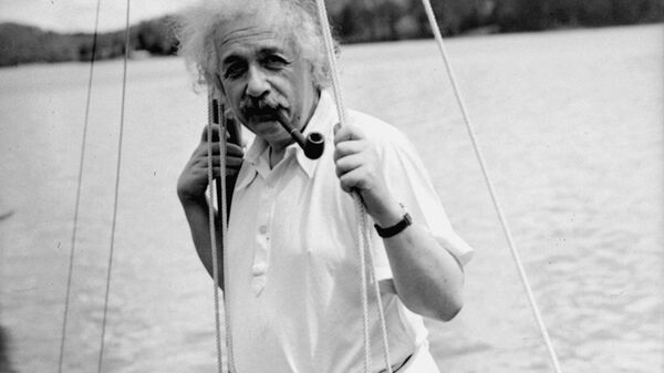 Professor Albert Einstein began an Adirondacks vacation, July 3, 1936, with a nine-hour sailing lark that really wound up as a towing operation with a reporter's speed boat on the pulling end - Sputnik International