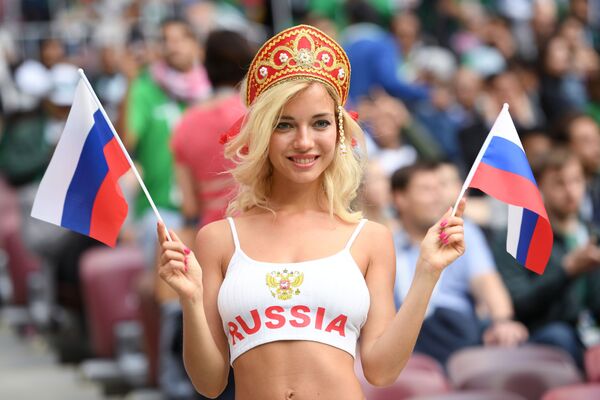 A fan of the Russian national team before the World Cup group stage match between Russia and Saudi Arabia. - Sputnik International