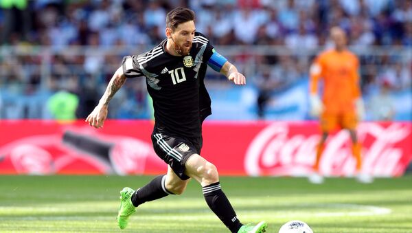 Soccer Football - World Cup - Group D - Argentina vs Iceland - Spartak Stadium, Moscow, Russia - June 16, 2018 Argentina's Lionel Messi in action - Sputnik International