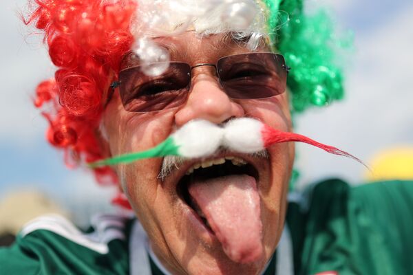 A Mexican fan before Mexico-Germany game in Moscow - Sputnik International