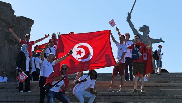 Fans before World Cup 2018 soccer match between the national teams of Tunisia and England - Sputnik International