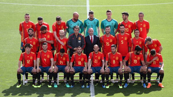 Soccer Football - FIFA World Cup - Spain Squad Official Team Photo - Madrid, Spain - June 5, 2018 The Spain squad pose for a team photo - Sputnik International