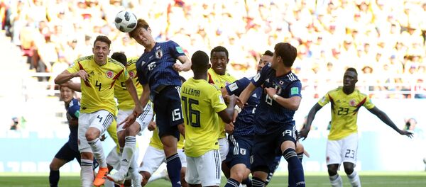Soccer Football - World Cup - Group H - Colombia vs Japan - Mordovia Arena, Saransk, Russia - June 19, 2018 Japan's Yuya Osako scores their second goal - Sputnik International