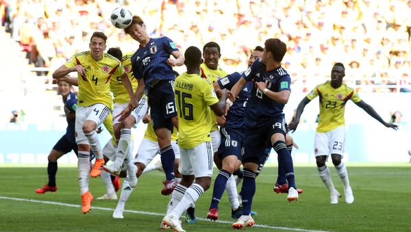 Soccer Football - World Cup - Group H - Colombia vs Japan - Mordovia Arena, Saransk, Russia - June 19, 2018 Japan's Yuya Osako scores their second goal - Sputnik International