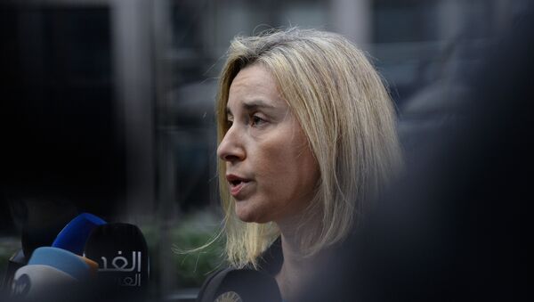 EU foreign policy chief Federica Mogherini speaks to the press - Sputnik International