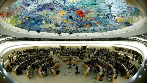 Overview of the United Nations Human Rights Council is seen in Geneva, Switzerland June 6, 2017 - Sputnik International