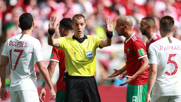 Mark Geiger and Players During Portugal - Morocco World Cup Match, 2018 - Sputnik International