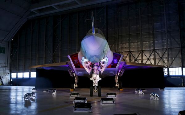 A Lockheed Martin F-35 Lightning II fighter jet is seen in its hanger at Patuxent River Naval Air Station in Maryland, U.S., October 28, 2015 A Lockheed Martin F-35 Lightning II fighter jet is seen in its hanger at Patuxent River Naval Air Station in Maryland, U.S., October 28, 2015 - Sputnik International