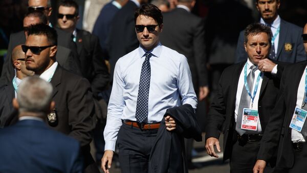Canadian Prime Minister Justin Trudeau arrives at the Hotel San Domenico for a working session with outreach countries and international organizations, on the second day of the G7 summit of Heads of State and of Government, on May 27, 2017 in Taormina, Sicily - Sputnik International