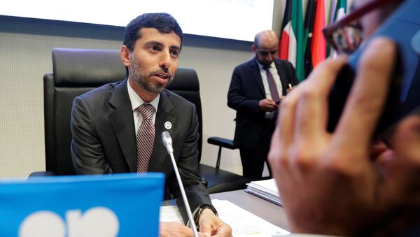 UAE's Energy Minister Al Mazrouei talks to journalists at the beginning of an OPEC meeting in Vienna, Austria, June 22, 2018 - Sputnik International