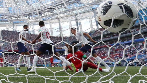 Soccer Football - World Cup - Group G - England vs Panama - Nizhny Novgorod Stadium, Nizhny Novgorod, Russia - June 24, 2018 England's John Stones celebrates scoring their fourth goal - Sputnik International