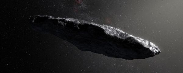 This artist’s impression shows the first interstellar asteroid, `Oumuamua This artist’s impression shows the first interstellar asteroid, `Oumuamua - Sputnik International