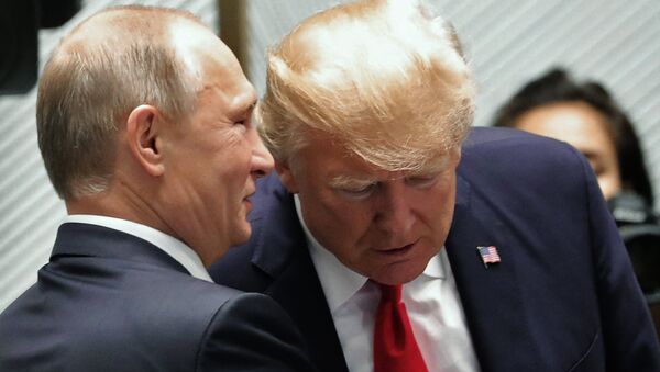November 11, 2017. Russian President Vladimir Putin and US President Donald Trump, right, are seen here ahead of the first working meeting of the Asia-Pacific Economic Cooperation leaders - Sputnik International