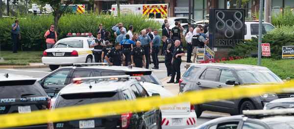 Police respond to a shooting in Annapolis, Maryland, June 28, 2018 - Sputnik International