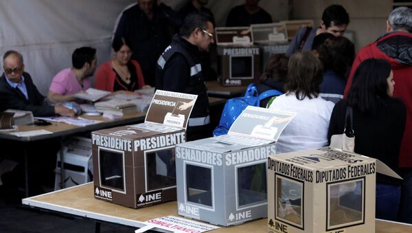 The ballot boxes are seen at a polling station during the presidential election in Mexico City, Mexico July 1, 2018. - Sputnik International