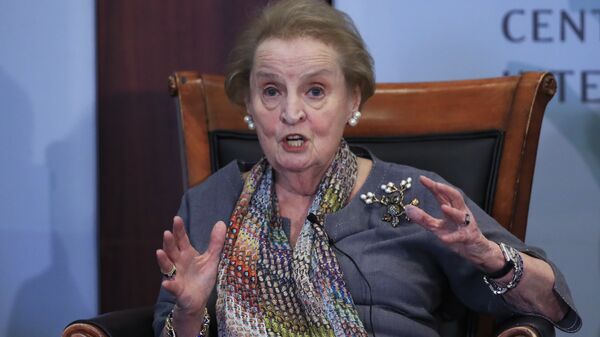 Former U.S. Secretary of State Madeleine Albright speaks about the current situation in the Korean penisula and northeast Asia at a forum in Washington, Monday, Sept. 25, 2017 - Sputnik International