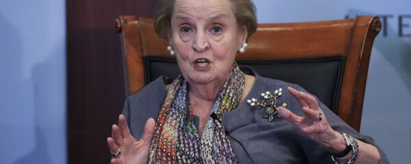 Former U.S. Secretary of State Madeleine Albright speaks about the current situation in the Korean penisula and northeast Asia at a forum in Washington, Monday, Sept. 25, 2017 - Sputnik International