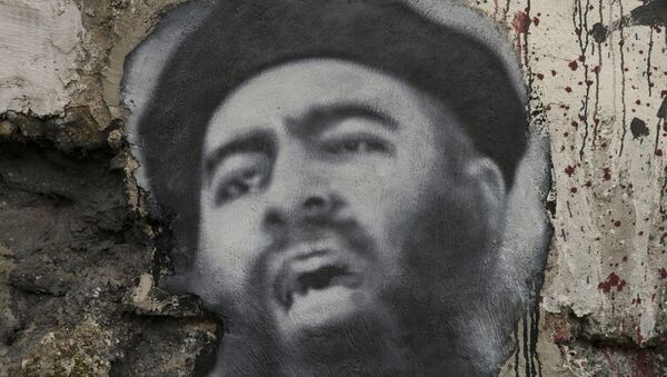 Abu Bakr al Baghdadi, painted portrait   - Sputnik International
