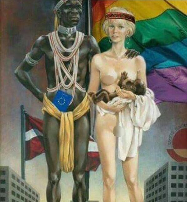 Fragment of a now-deleted ad by a Latvian party Fragment of a now-deleted ad by a Latvian party - Sputnik International