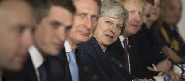 From third left to right, Chancellor Philip Hammond, Prime Minister Theresa May and Foreign Secretary Boris Johnson - Sputnik International