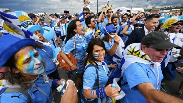 Fans before World Cup 2018 soccer match between the national teams of Uruguay and France - Sputnik International