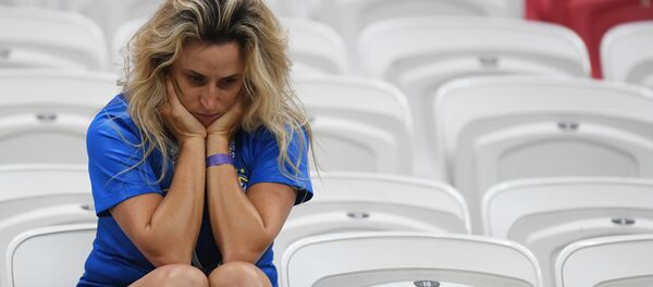 A football fan at the Brazil-Belgium World Cup match on July 6 - Sputnik International