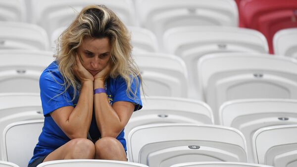 A football fan at the Brazil-Belgium World Cup match on July 6 - Sputnik International