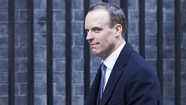 In this file photo taken on February 06, 2018 Dominic Raab, then Minister of State for Housing and Planning, leaves 10 Downing street after the weekly cabinet meeting on February 6, 2018 in London - Sputnik International