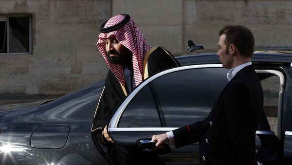 Saudi Arabia Crown Prince Mohammed bin Salman arrives for a meeting with French President Emmanuel Macron at the Elysee Palace in Paris, Tuesday, April 10, 2018. Macron meets with Prince Mohammed in Paris to bolster economic ties and strengthen cooperation on security and defense between the two countries - Sputnik International
