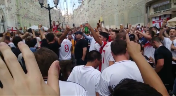 England's fans waiting for the World Cup semifinal soccer match between Croatia and England in Moscow, Russia England's fans waiting for the World Cup semifinal soccer match between Croatia and England in Moscow, Russia - Sputnik International